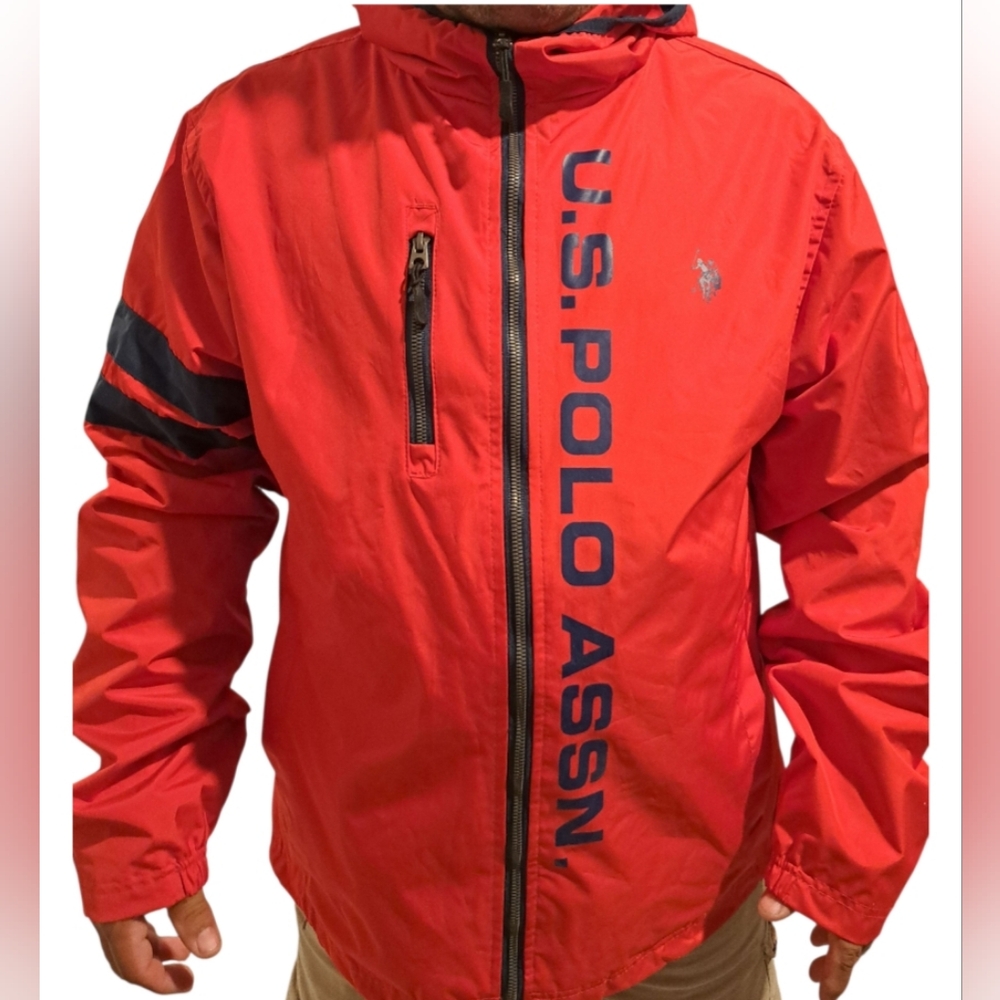 U.S. Polo Assn. Men's Red Windbreaker Jacket